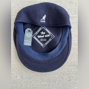 Kangol Wool 504 Flat Cap Hat Navy Blue 100% Wool New With Tags